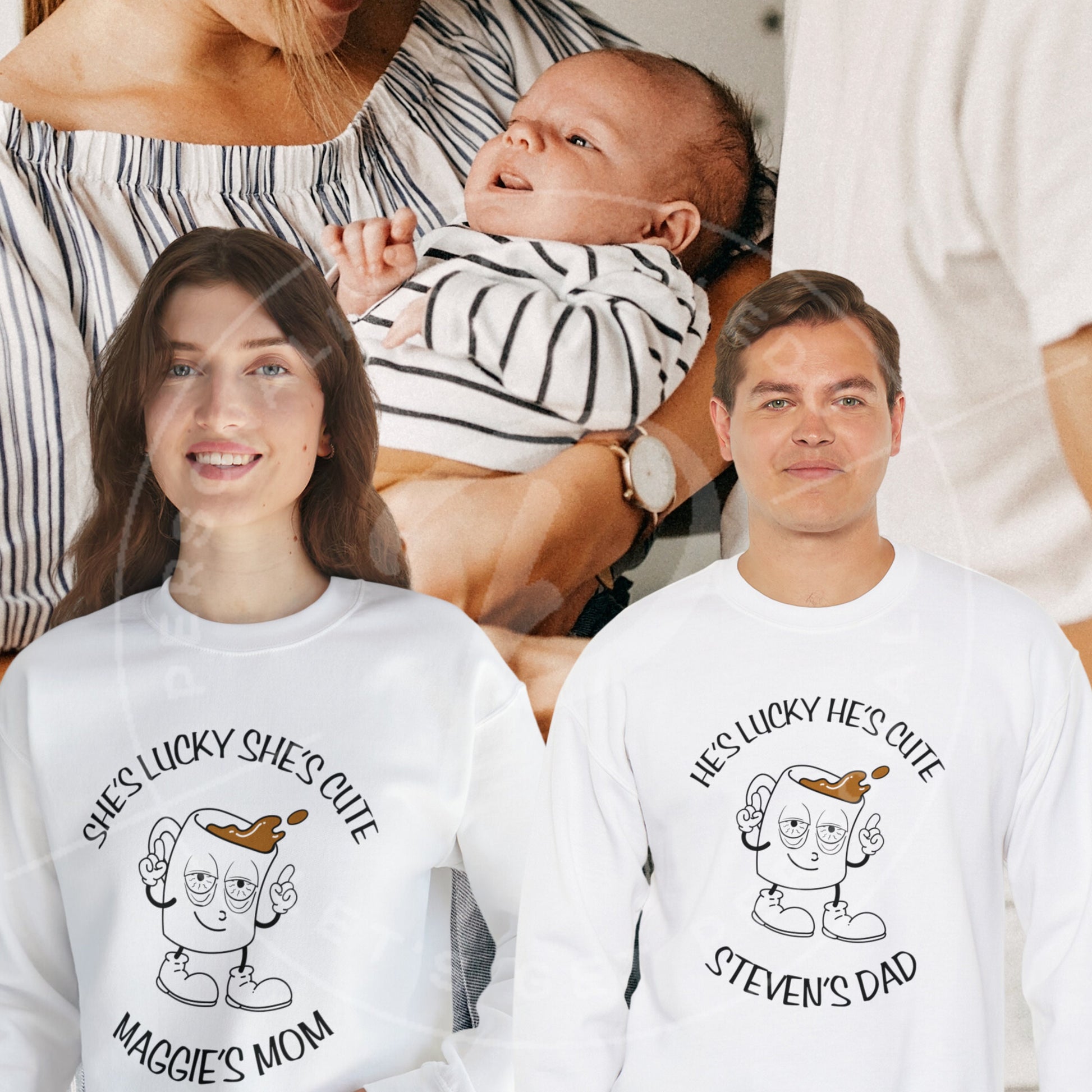 New Dad Gifts, New Mom Gift, Funny Sweatshirt For New Parents, Custom Gifts For First Time Parents, Humorous Apparel for Moms and Dads