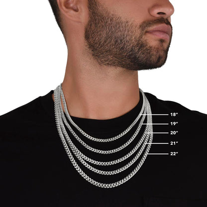 To My Bonus Dad Stainless Steel Cuban Link Necklace