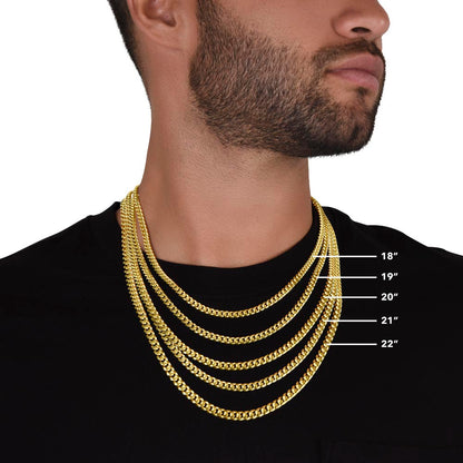 Stepped Up Dad Stainless Steel Cuban Link Necklace - Step Dad Necklace