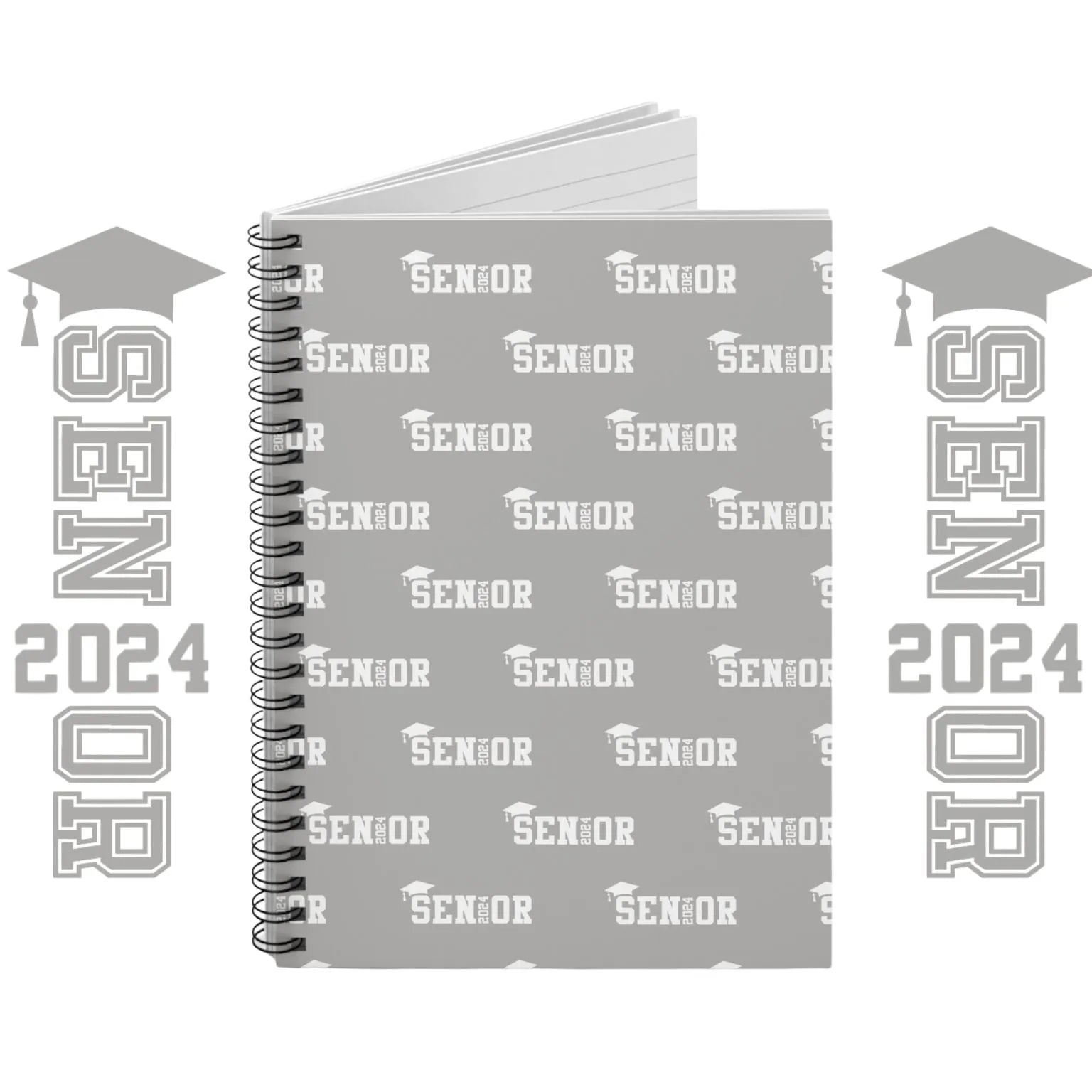 Senior 2024 Spiral Notebook - Class of 2024 Notebook - Senior Year Notebook Grey