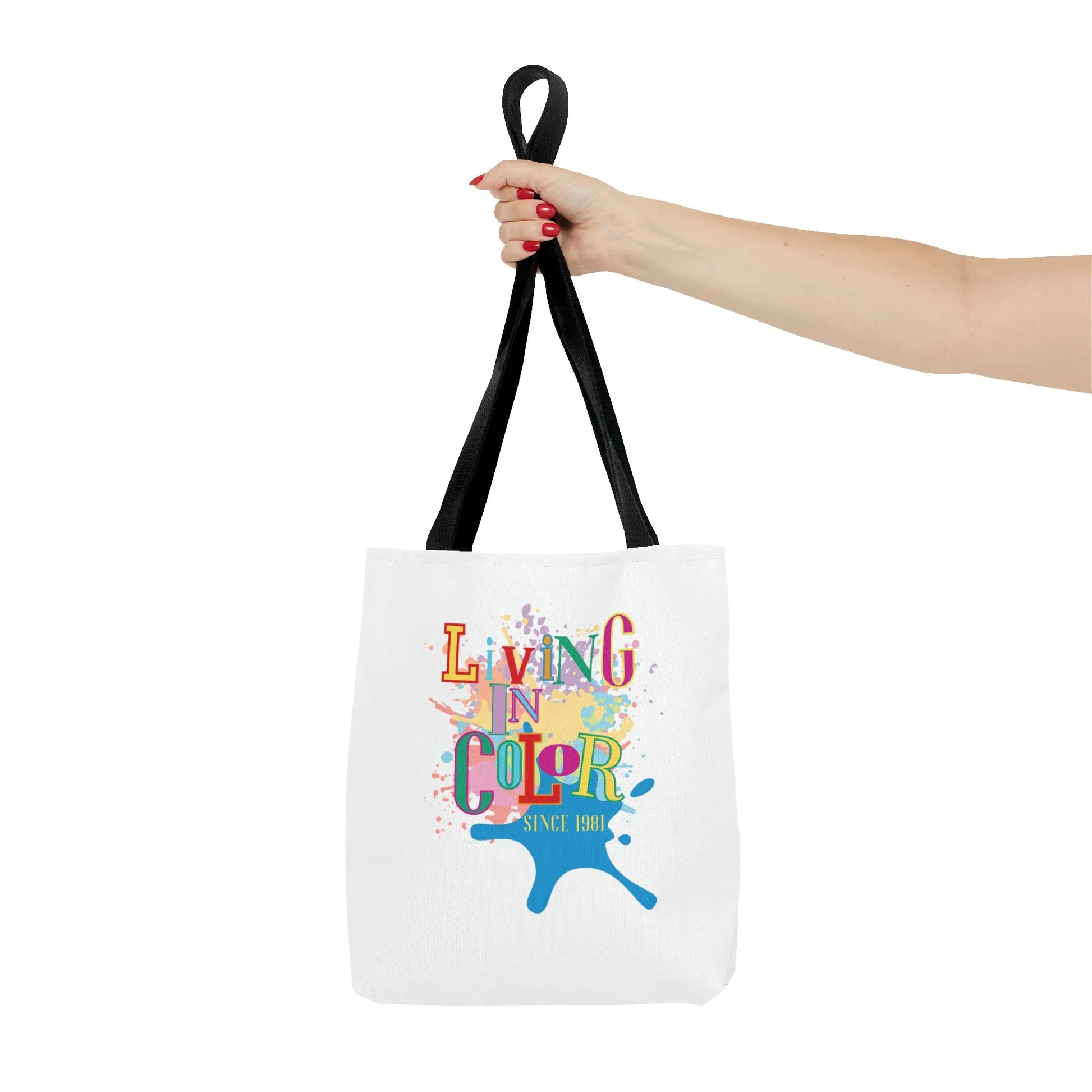 Living In Color 90s Throwback Tote Bag - Living In Color Since Custom Birth Year Retro Tote - Retro In Living Color 90s Inspired Tote Bag