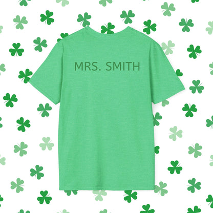 Teacher St. Patrick's Day Rainbow T-Shirt - Teacher St. Patrick's Day Shirt Back Green