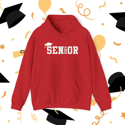 Senior 2024 Hooded Sweatshirt - Class of 2024 Hooded Sweatshirt - Graduation Apparel Red