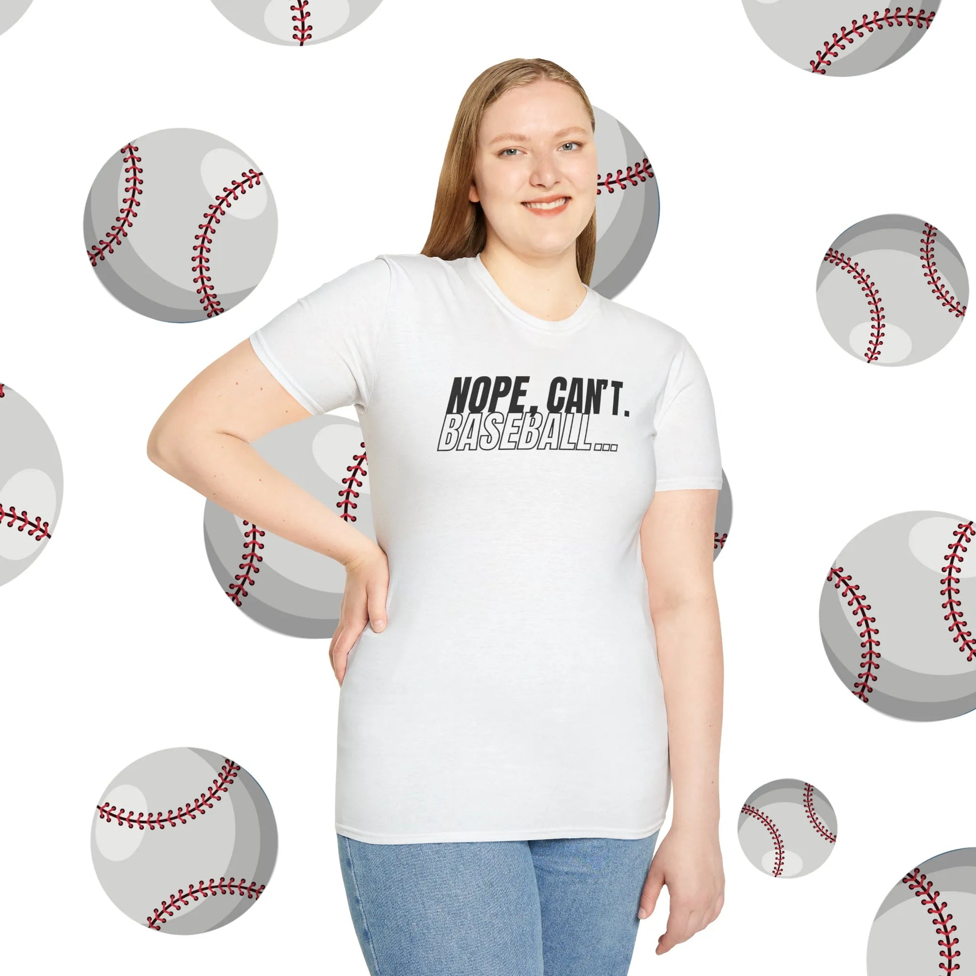 Nope, Can't. Baseball... Tshirt - Funny Baseball Shirt - Nope Can't Baseball Shirt White Front Female