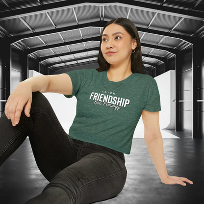 Catch Friendship Not Feelings Crop Top Royal Pine