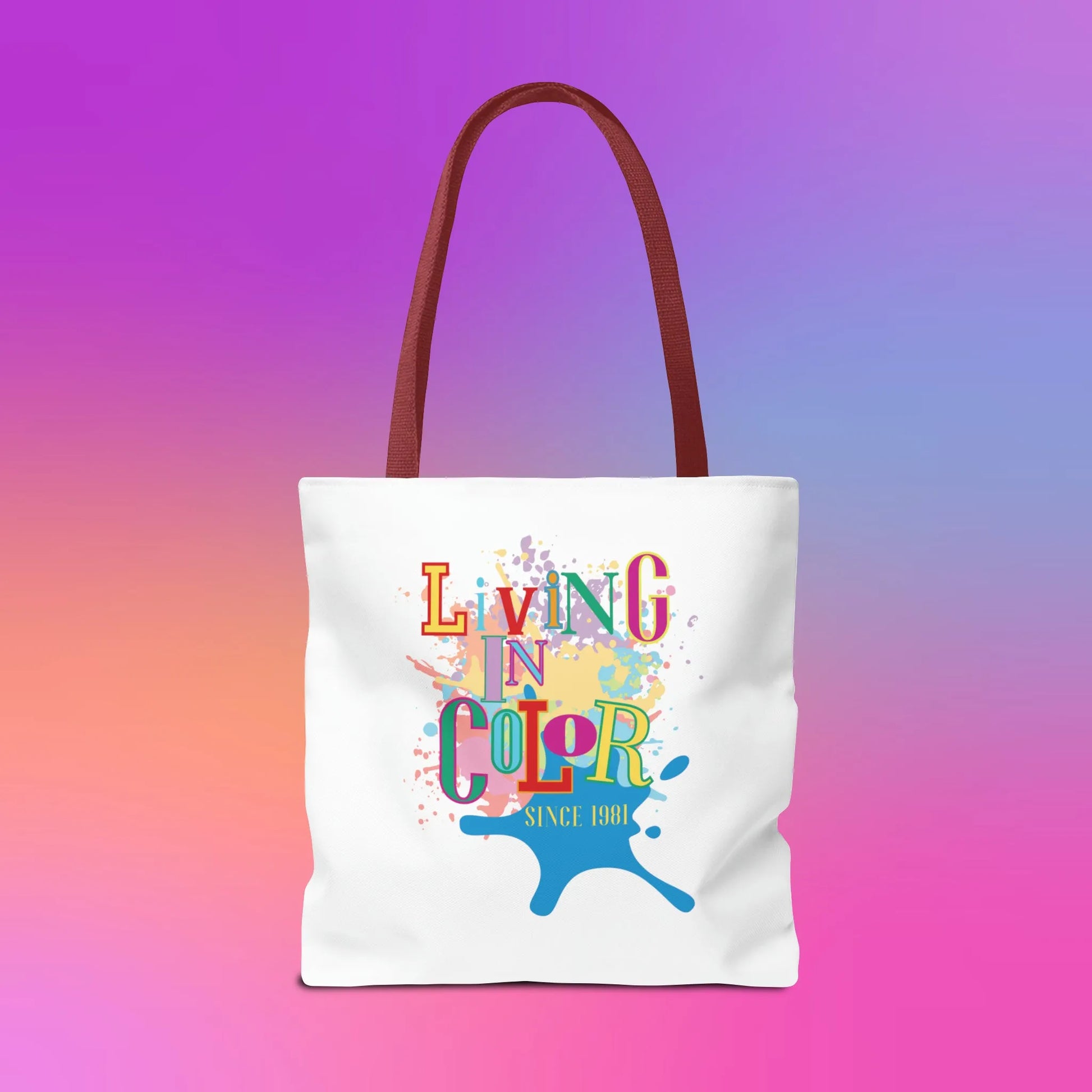 Living In Color 90s Throwback Tote Bag - Living In Color Since Custom Birth Year Retro Tote - Retro In Living Color 90s Inspired Tote Bag