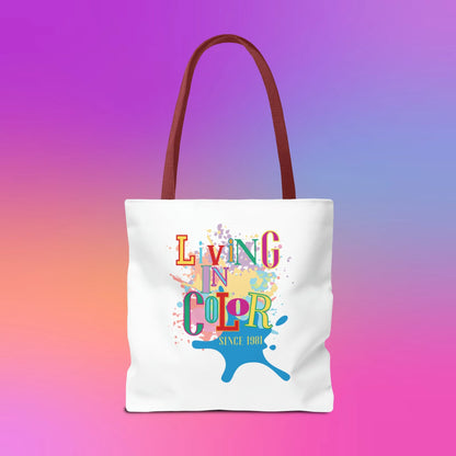 Living In Color 90s Throwback Tote Bag - Living In Color Since Custom Birth Year Retro Tote - Retro In Living Color 90s Inspired Tote Bag