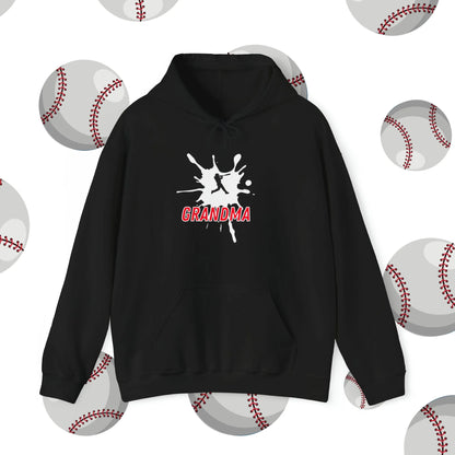 Custom Baseball Grandma Hooded Sweatshirt Black Hoodie Front