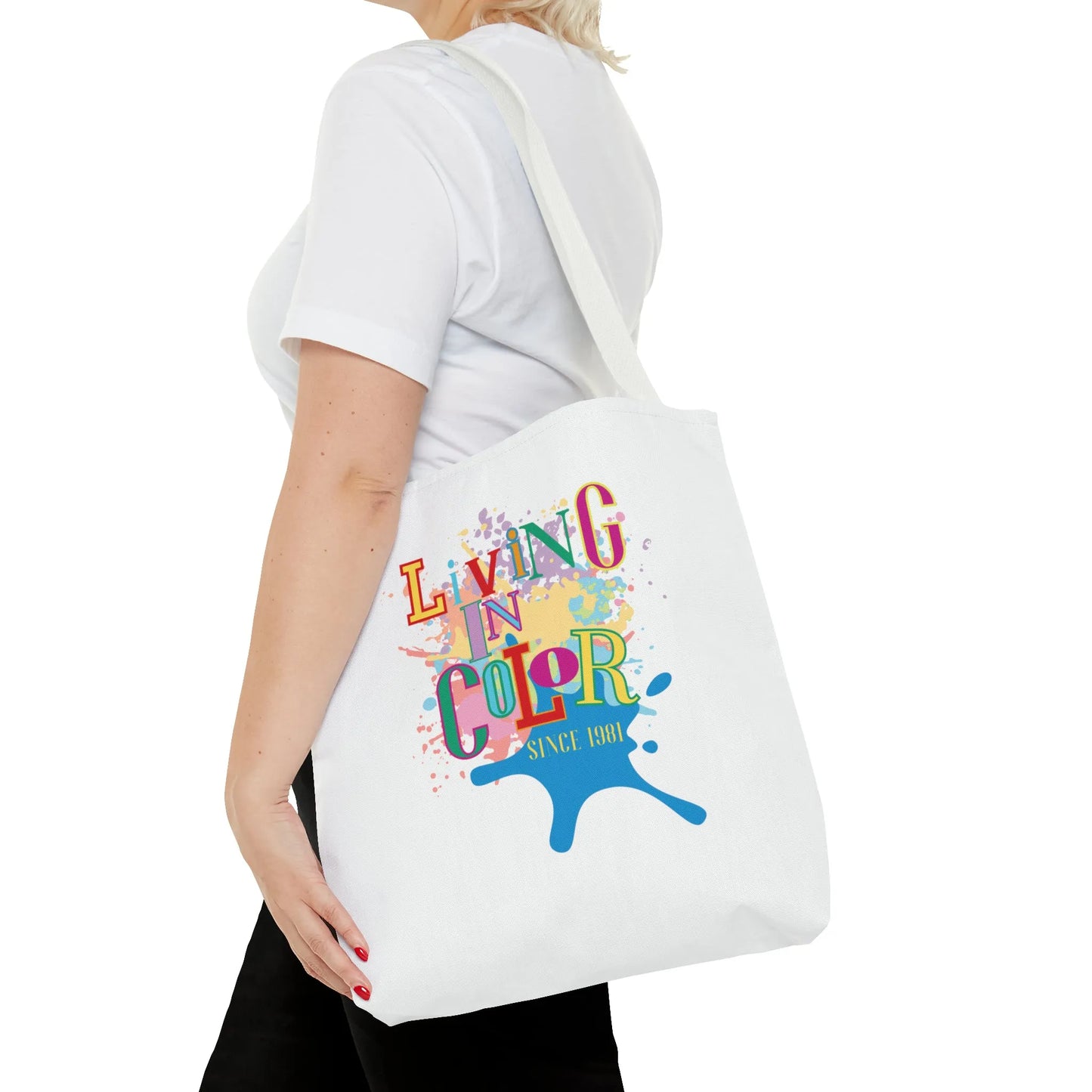 Living In Color 90s Throwback Tote Bag - Living In Color Since Custom Birth Year Retro Tote - Retro In Living Color 90s Inspired Tote Bag