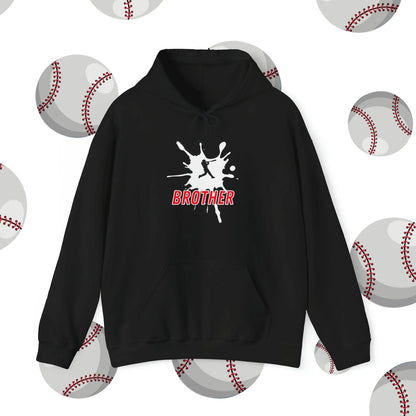 Custom Baseball Brother Hooded Sweatshirt Black Hoodie Front