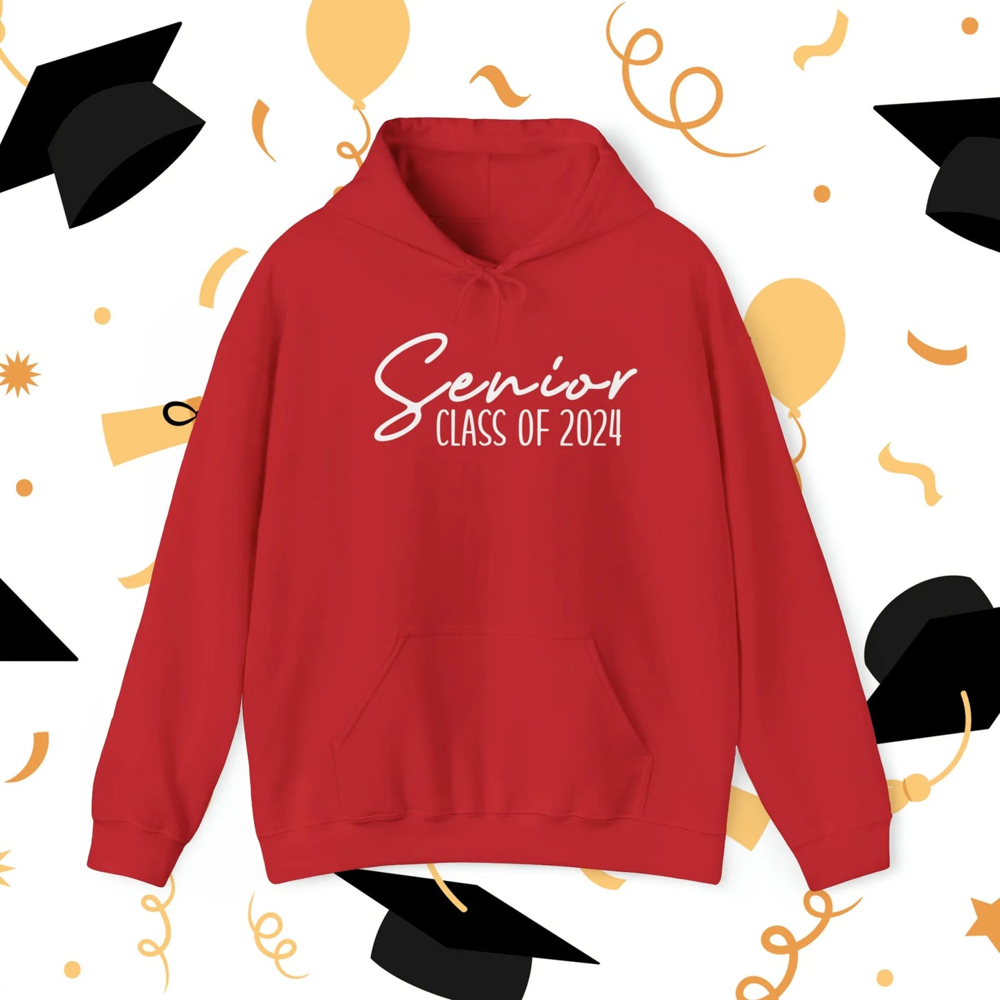 Senior Class of 2024 Unisex Heavy Blend Hooded Sweatshirt  Red