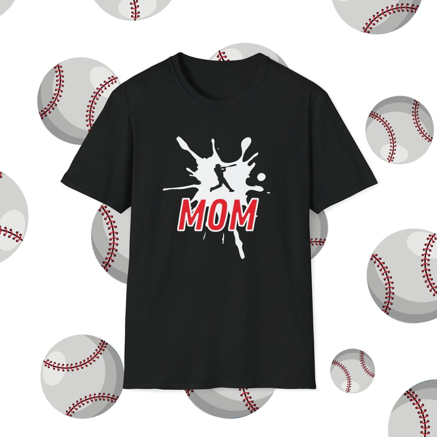 Custom Baseball Mom Shirt - Baseball Mom Player Number T-Shirt - Personalized Baseball Mom Shirts