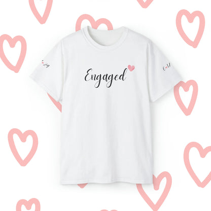 Custom Engagement Tshirt - Personalized Engaged Shirt - Personalized Wedding Shirts - Wedding Date Shirts Front