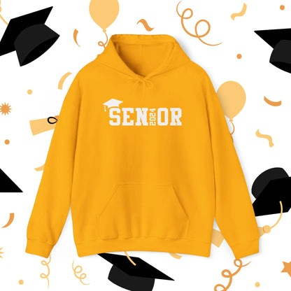 Senior 2024 Hooded Sweatshirt - Class of 2024 Hooded Sweatshirt - Graduation Apparel Yellow