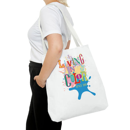 Living In Color 90s Throwback Tote Bag - Living In Color Since Custom Birth Year Retro Tote - Retro In Living Color 90s Inspired Tote Bag