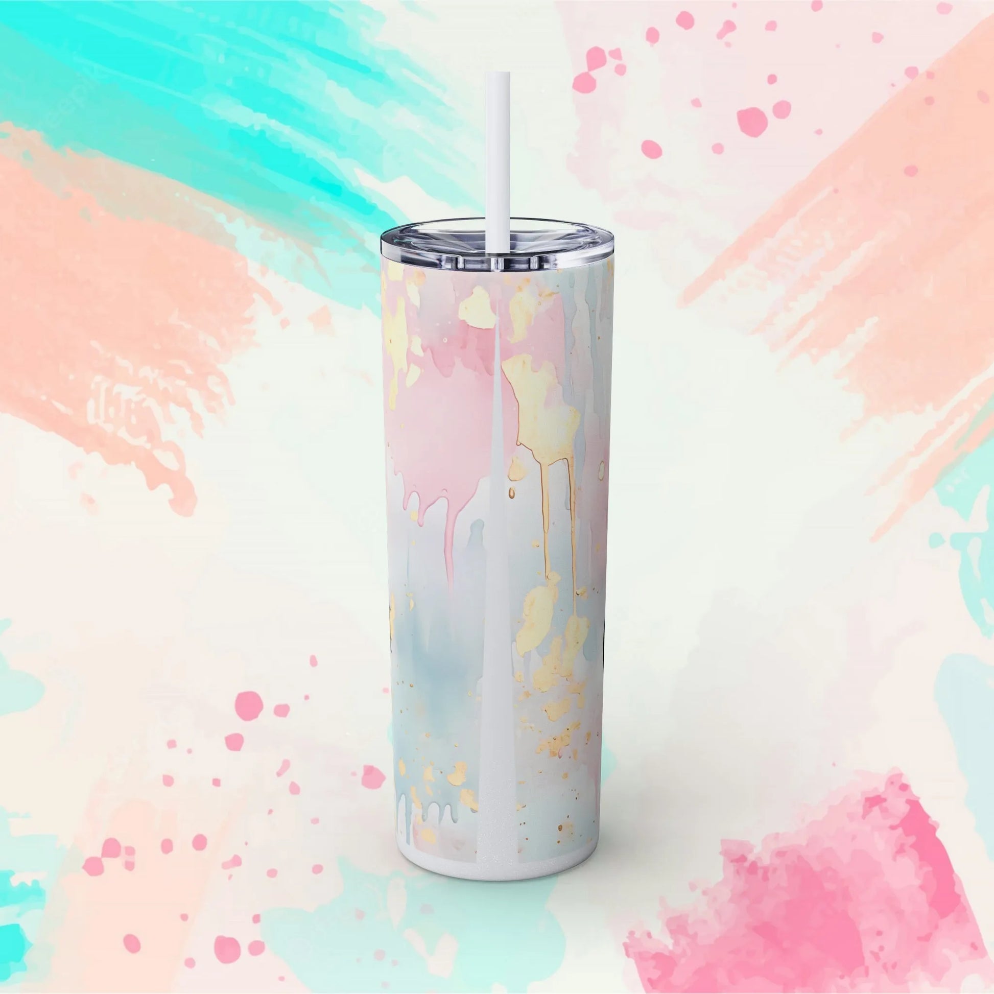 She Is Strong Fierce, Brave, Full Of Fire Skinny Tumbler with Straw, 20oz - Inspirational Tumbler - Motivational Tumbler