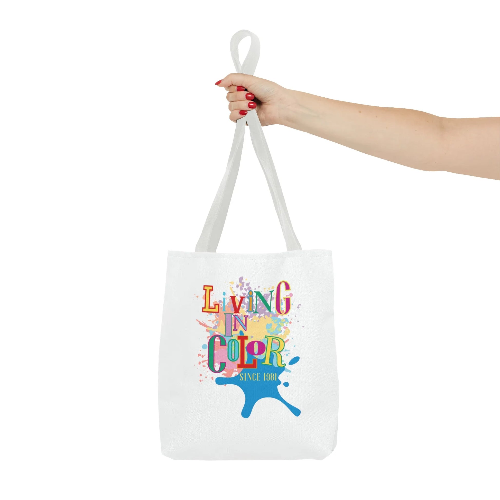 Living In Color 90s Throwback Tote Bag - Living In Color Since Custom Birth Year Retro Tote - Retro In Living Color 90s Inspired Tote Bag