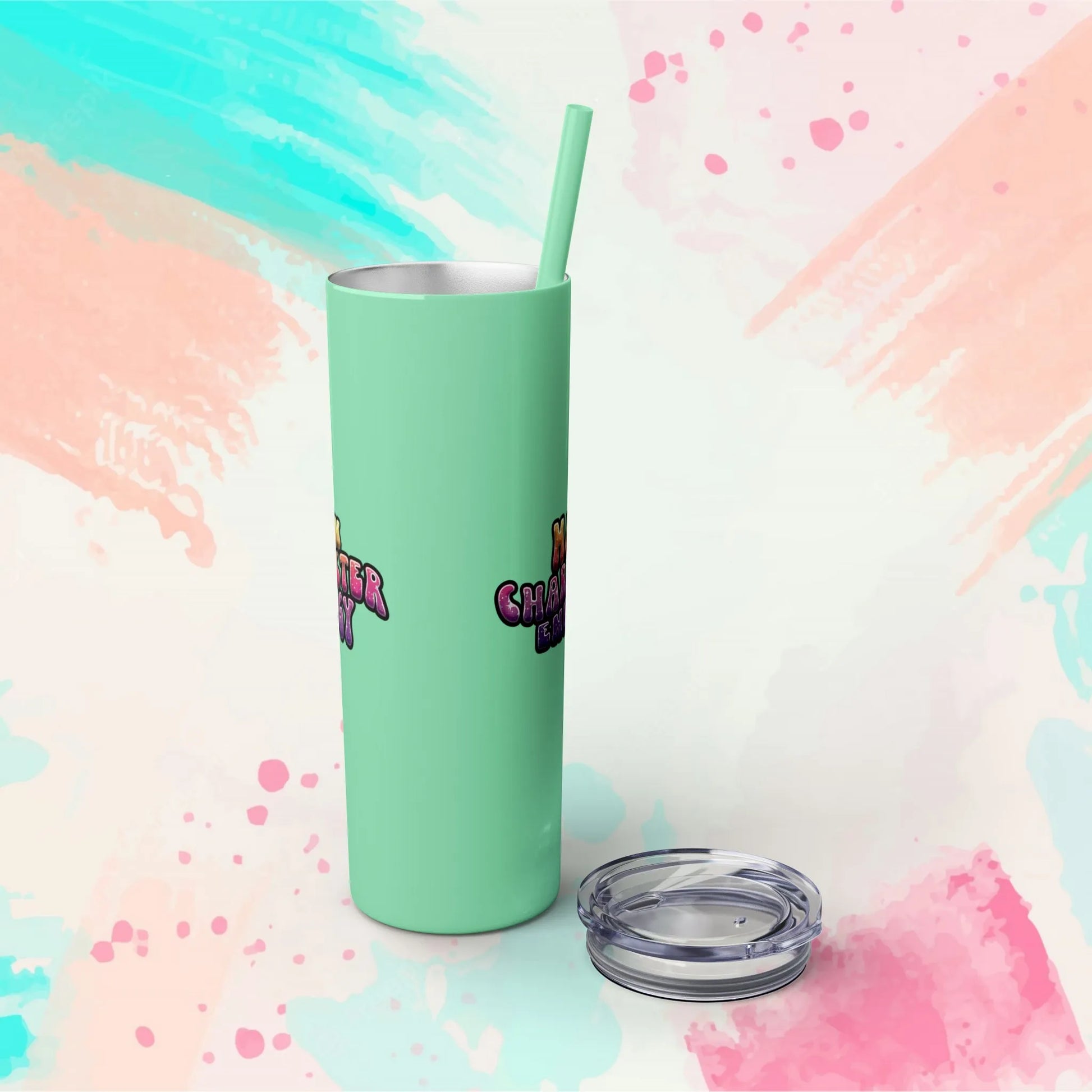 Main Character Energy Skinny Tumbler with Straw, 20oz - Vibrant Skinny Tumbler