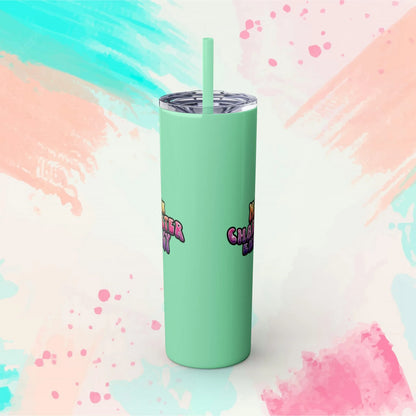 Main Character Energy Skinny Tumbler with Straw, 20oz - Vibrant Skinny Tumbler