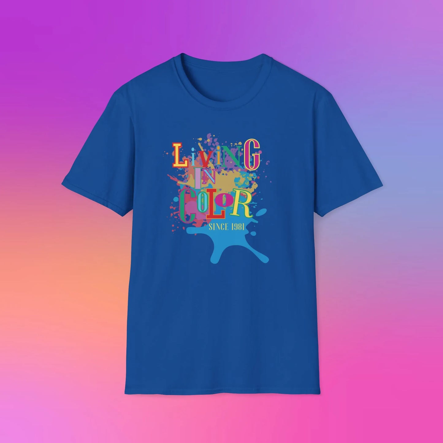 Living In Color Retro Throwback Shirt - Living In Color Since Custom Birth Year Retro Shirt - Retro In Living Color 90s Inspired Shirt - Personalize It Toledo