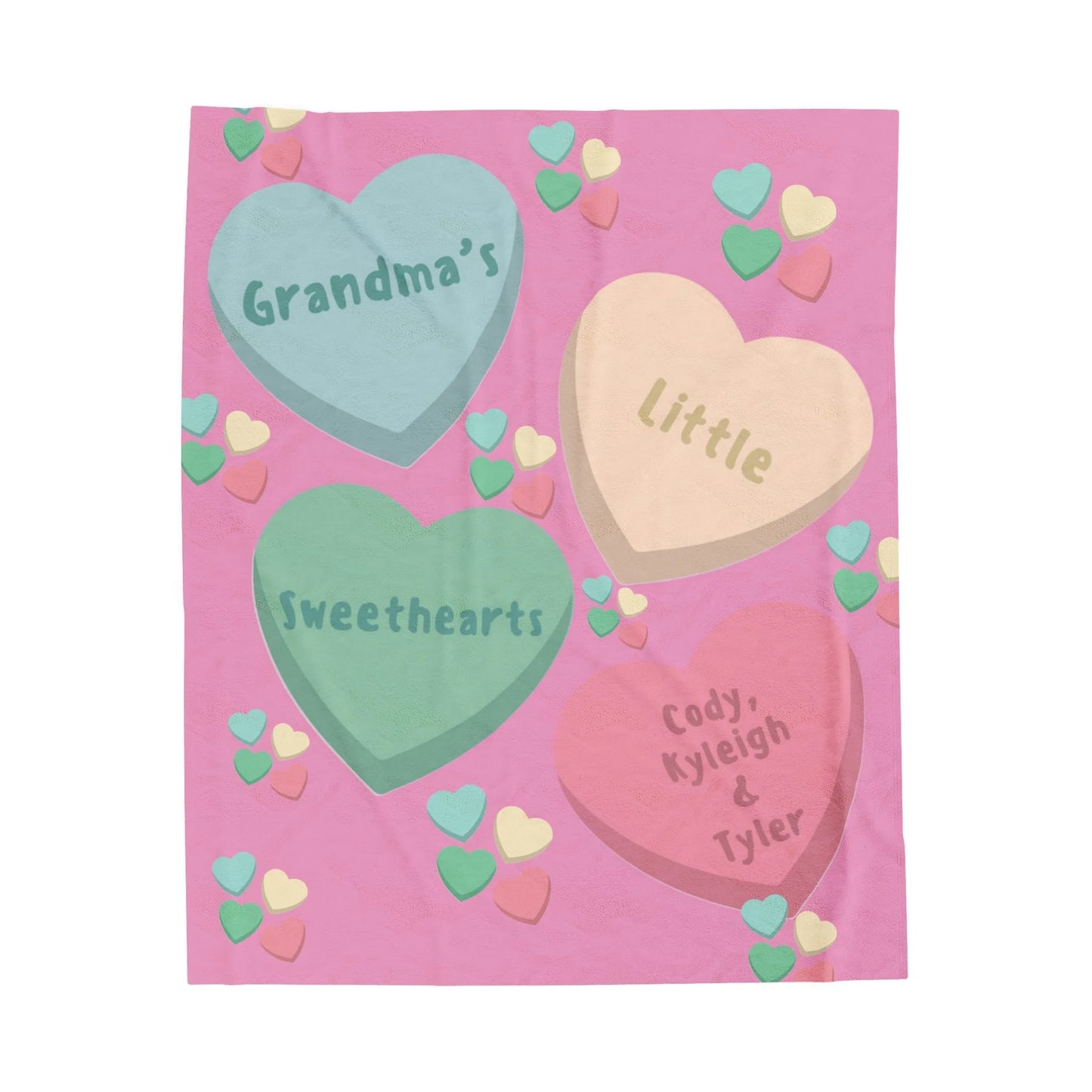 Grandma's Little Sweetheart Personalized Valentine's Day Blanket - Personalized Grandma's Little Sweethearts Personalized Valentine's Day Blanket