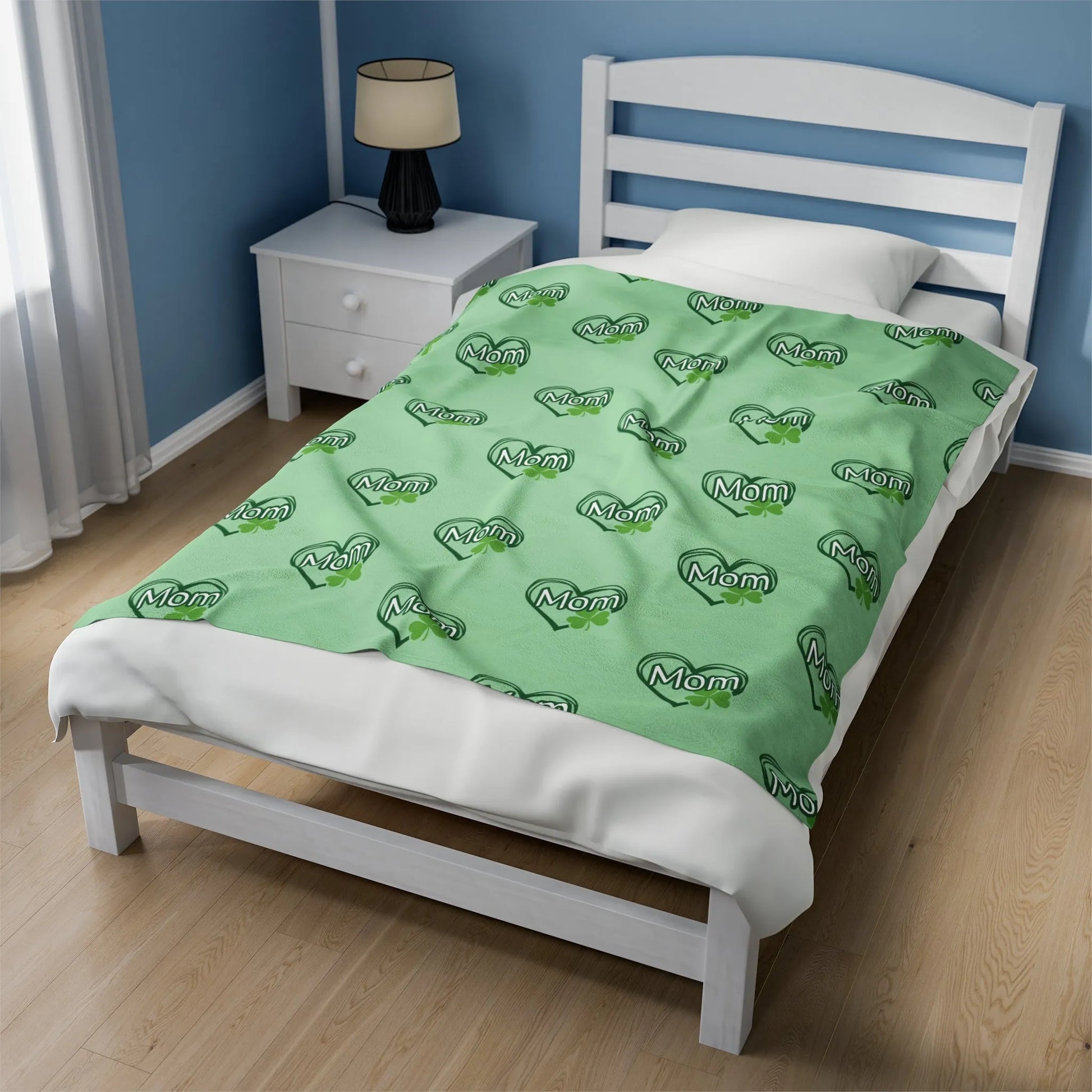 St. Patrick's Day Mom Velveteen Blanket – Cozy Home Decor for Moms - Custom St. Patrick's Day Decor