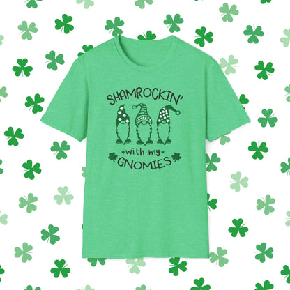 Shamrockin With My Gnomies St. Patrick's Day T-Shirt - Shamrockin With My Gnomies Shirt Green