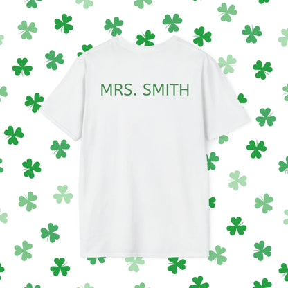 Teacher St. Patrick's Day Rainbow T-Shirt - Teacher St. Patrick's Day Shirt White Back