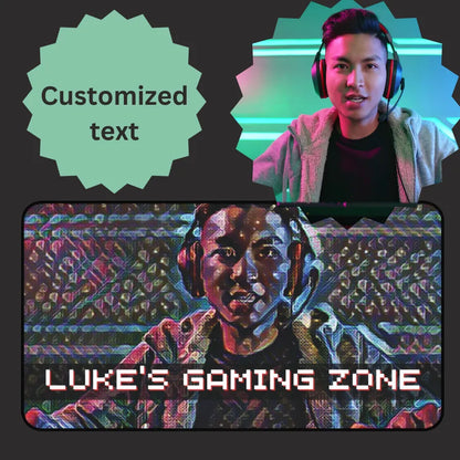 Personalized Gaming Photo Desk Mat -  Level Up Your Gaming Space with Customized Photo Gaming Desk Mat personalized text