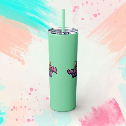 Main Character Energy Skinny Tumbler with Straw, 20oz - Vibrant Skinny Tumbler