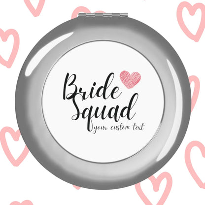 Bride Squad Bachelorette Party Compact Travel Mirror Front Closed View