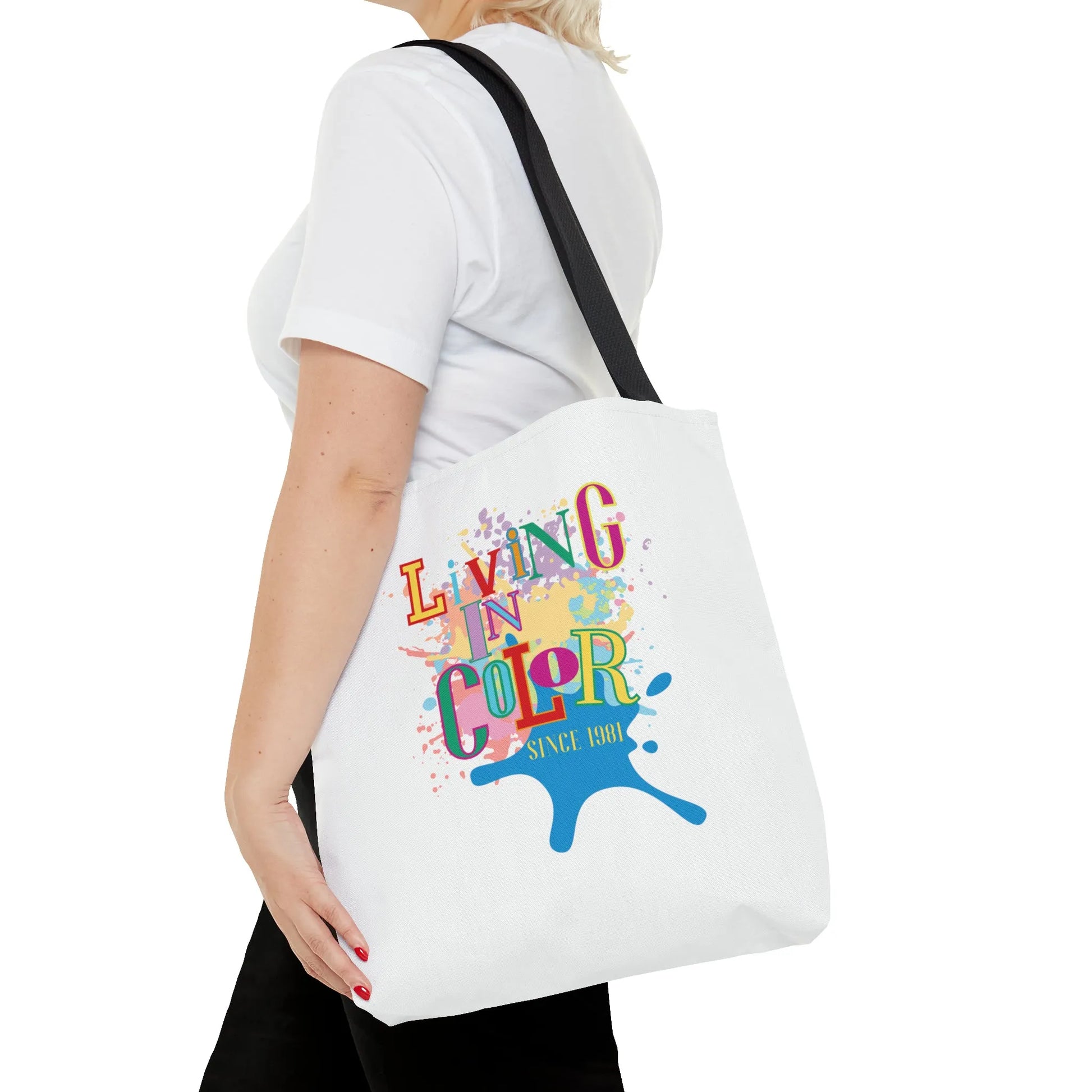 Living In Color 90s Throwback Tote Bag - Living In Color Since Custom Birth Year Retro Tote - Retro In Living Color 90s Inspired Tote Bag