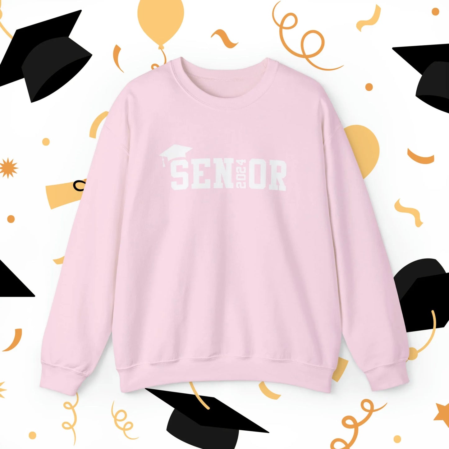 Senior 2024 Crewneck Sweatshirt - Senior 2024 Sweatshirt - Class of 2024 Sweatshirt Pink