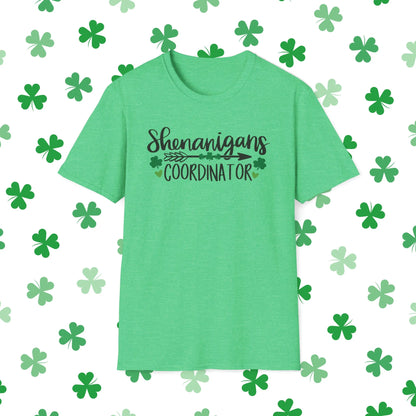 Shenanigans Coordinator St. Patrick's Day T-Shirt - Comfort & Charm - Shenanigans Coordinator Shirt Green Front
