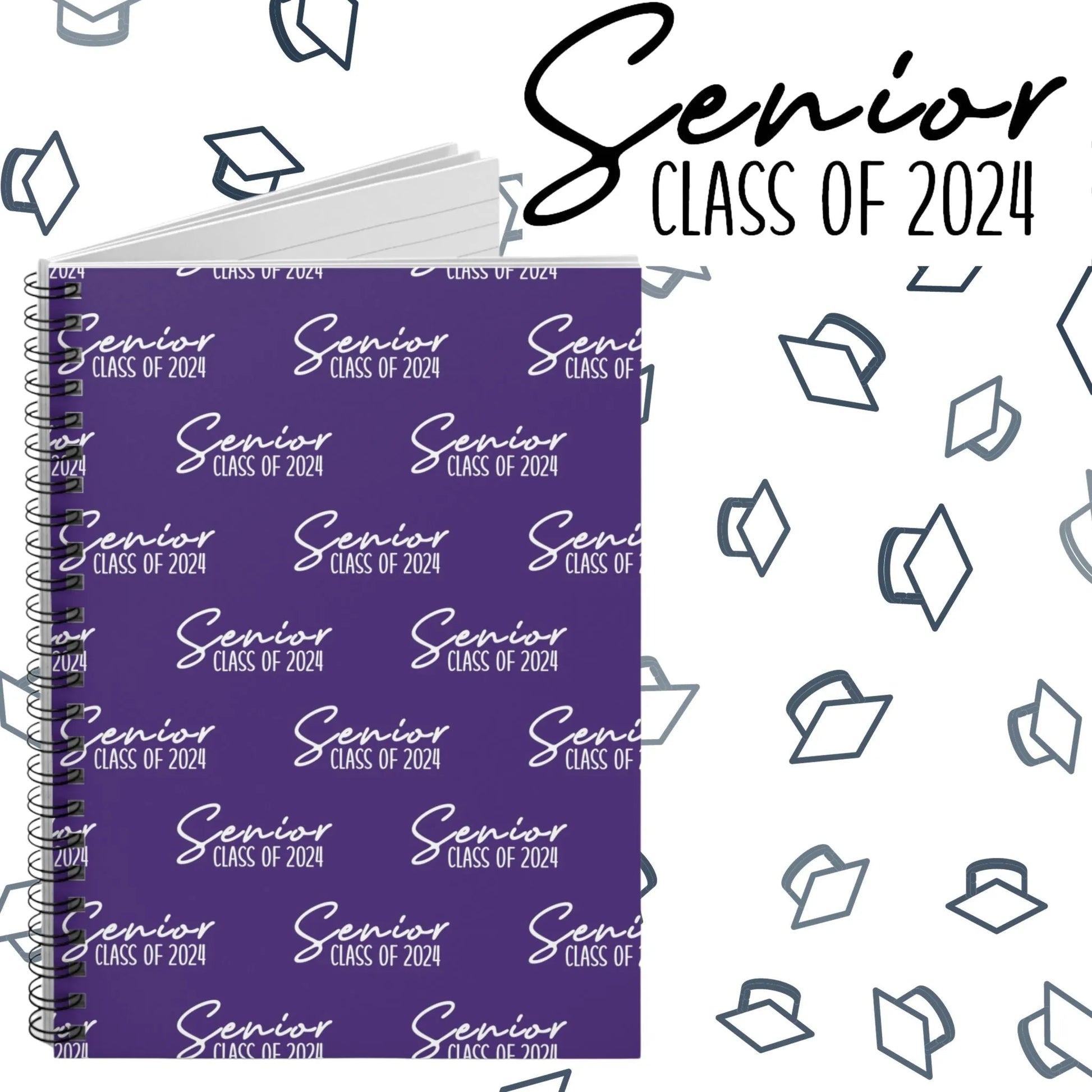 Senior Class of 2024 Spiral Notebook - Class of 2024 Notebook - Senior Year Notebook Purple