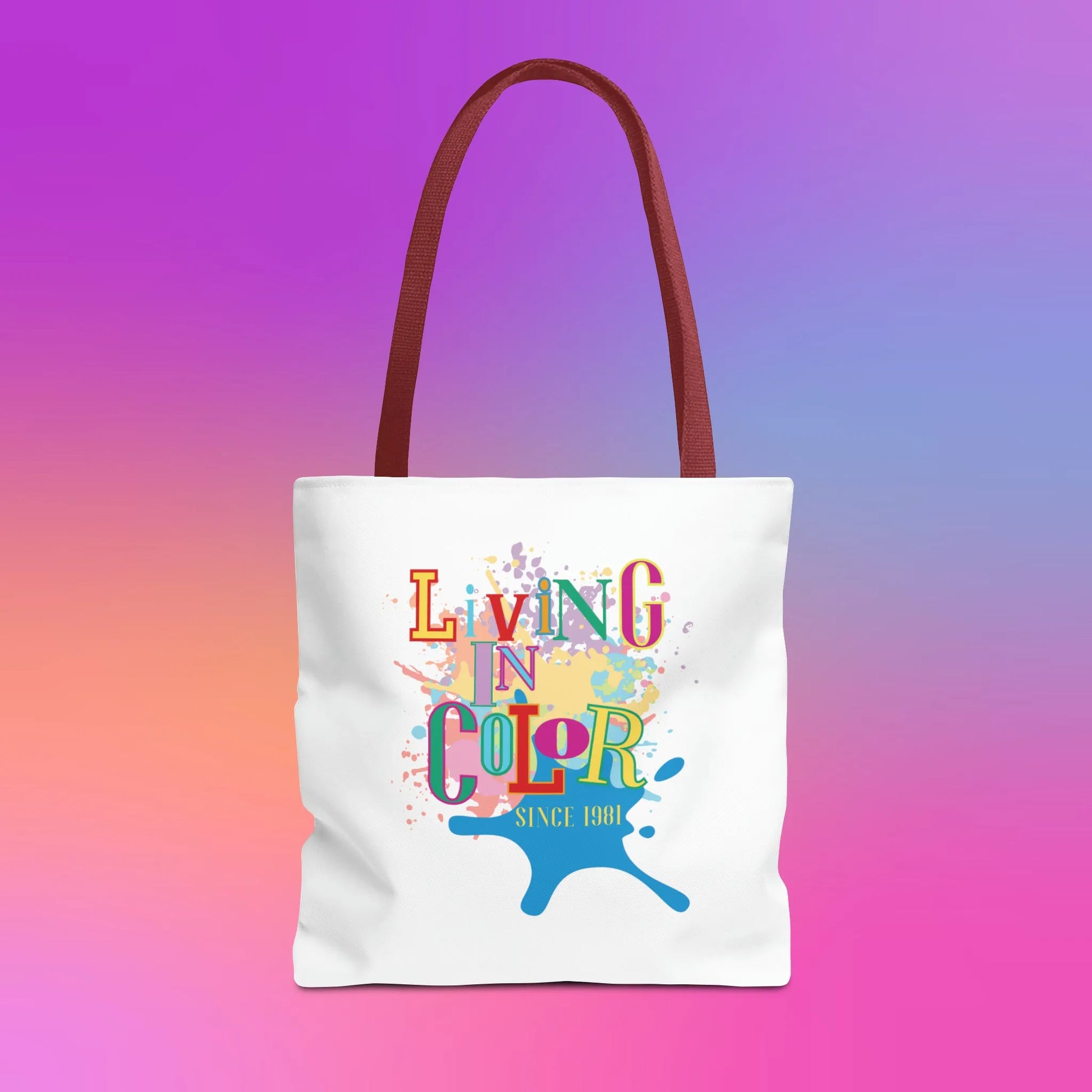 Living In Color 90s Throwback Tote Bag - Living In Color Since Custom Birth Year Retro Tote - Retro In Living Color 90s Inspired Tote Bag