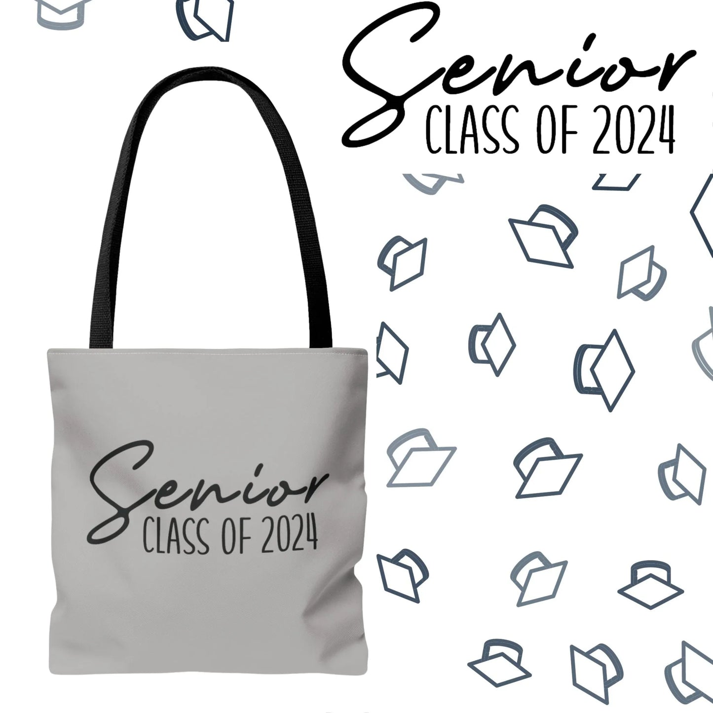 Senior Class of 2024 Tote Bag - Class of 2024 Tote Bag - Senior 2024 Tote Bag grey