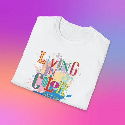 Living In Color Retro Throwback Shirt - Living In Color Since Custom Birth Year Retro Shirt - Retro In Living Color 90s Inspired Shirt - Personalize It Toledo