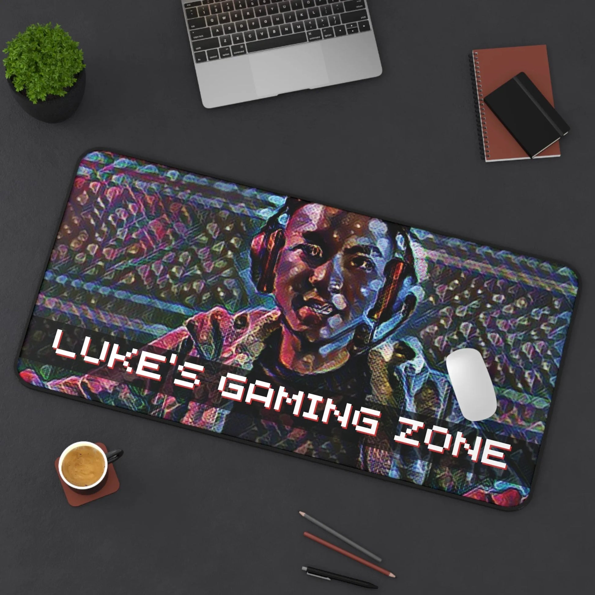 Personalized Gaming Photo Desk Mat -  Level Up Your Gaming Space with Customized Photo Gaming Desk Mat large on desk