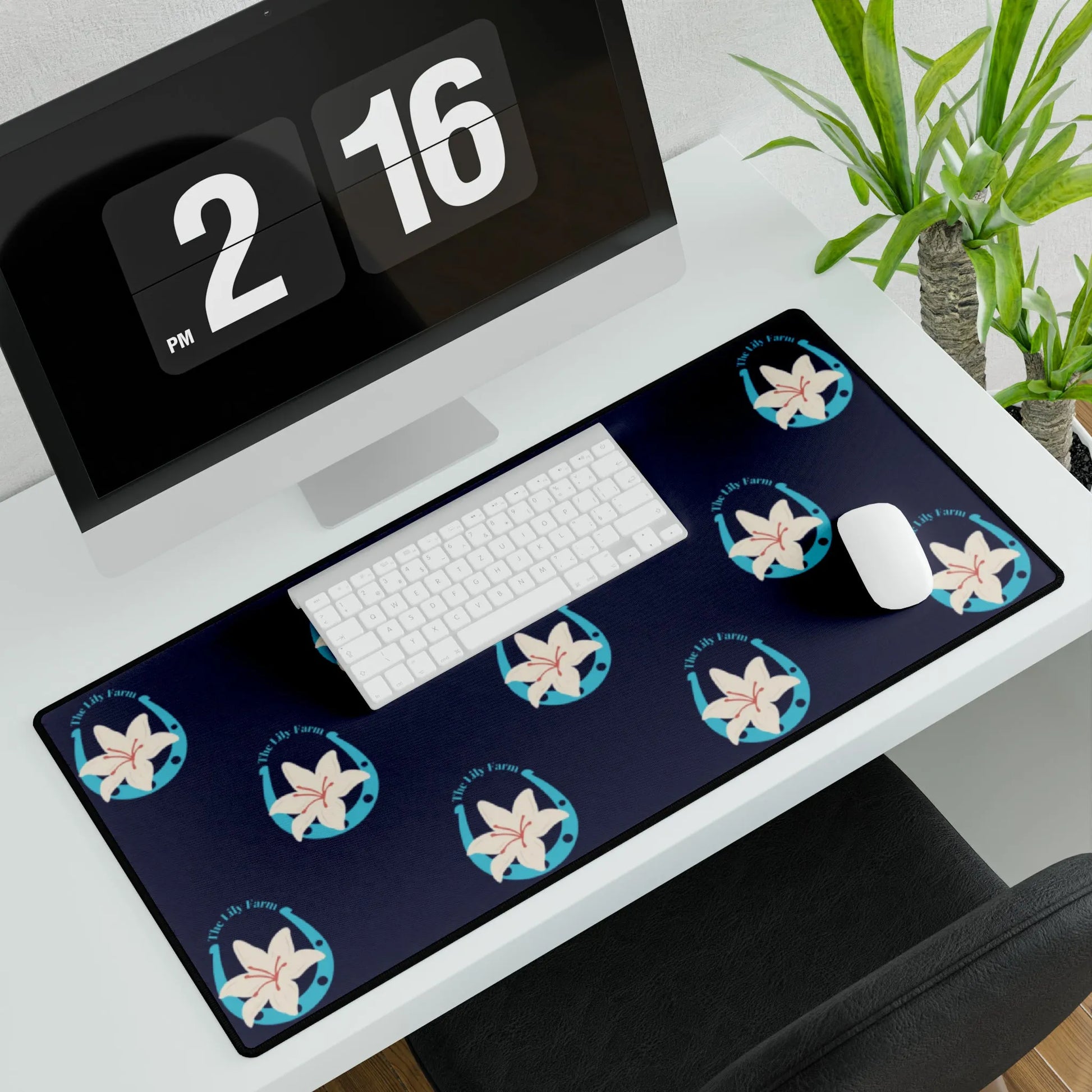 The Lily Farm Repeated Logo Desk Mat
