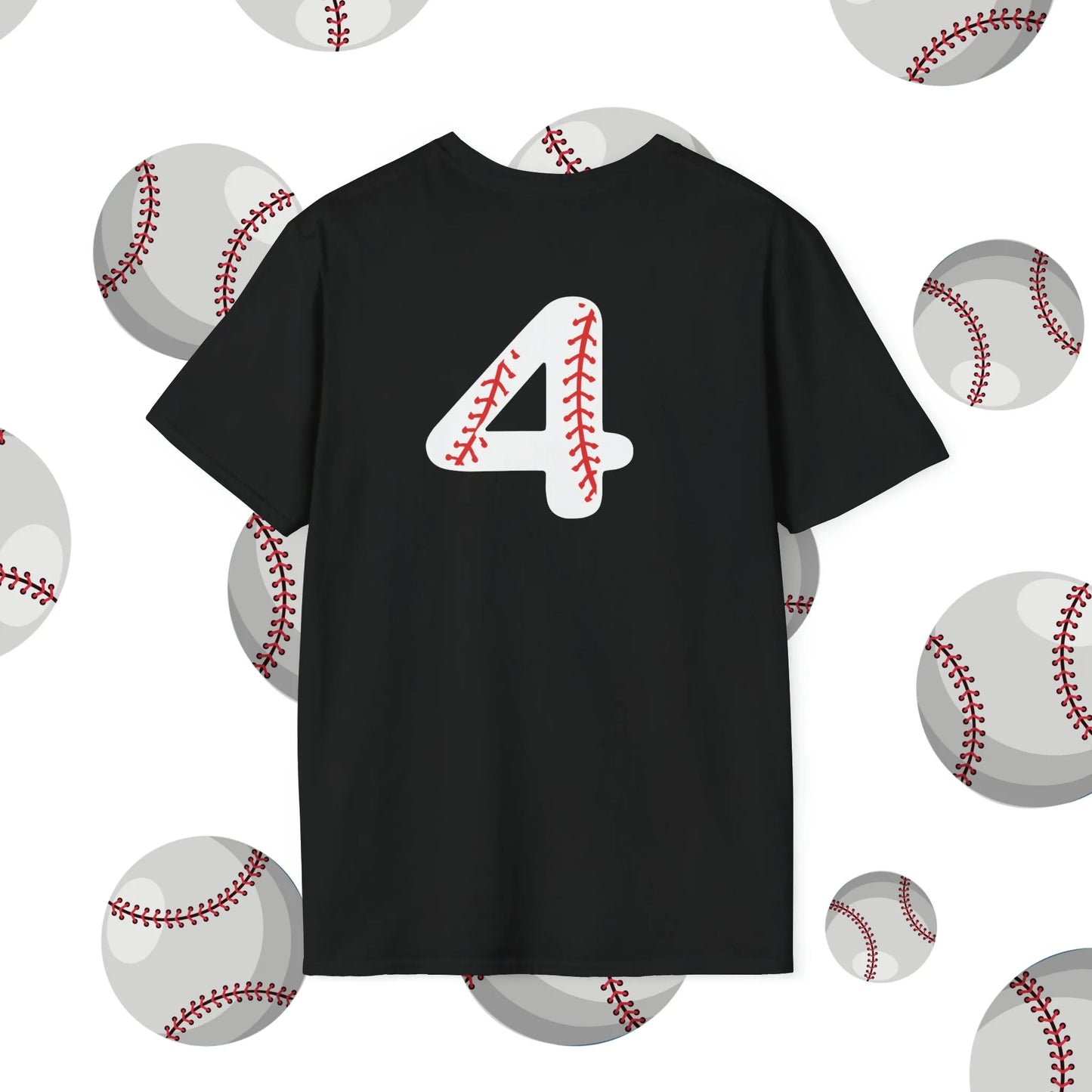 Custom Baseball Mom Shirt - Baseball Mom Softstyle T-Shirt - Baseball Mom Shirt Black Back