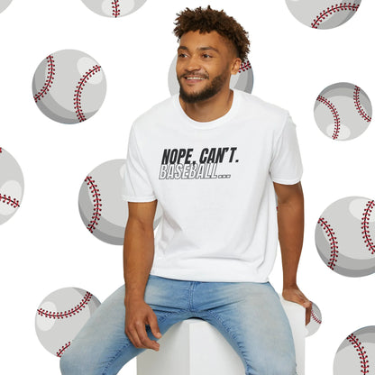 Nope, Can't. Baseball... Tshirt - Funny Baseball Shirt - Nope Can't Baseball Shirt White Shirt Model
