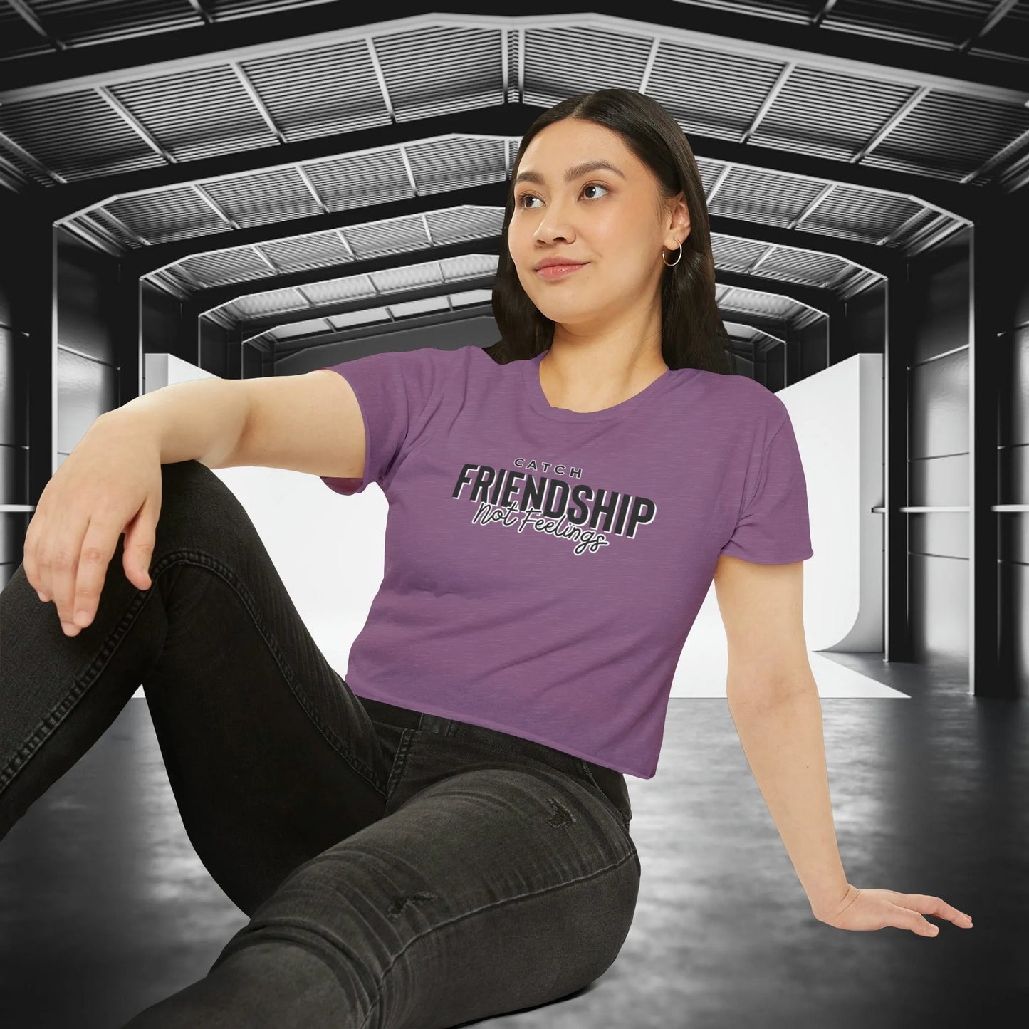 Catch Friendship Not Feelings Crop Top Shiraz