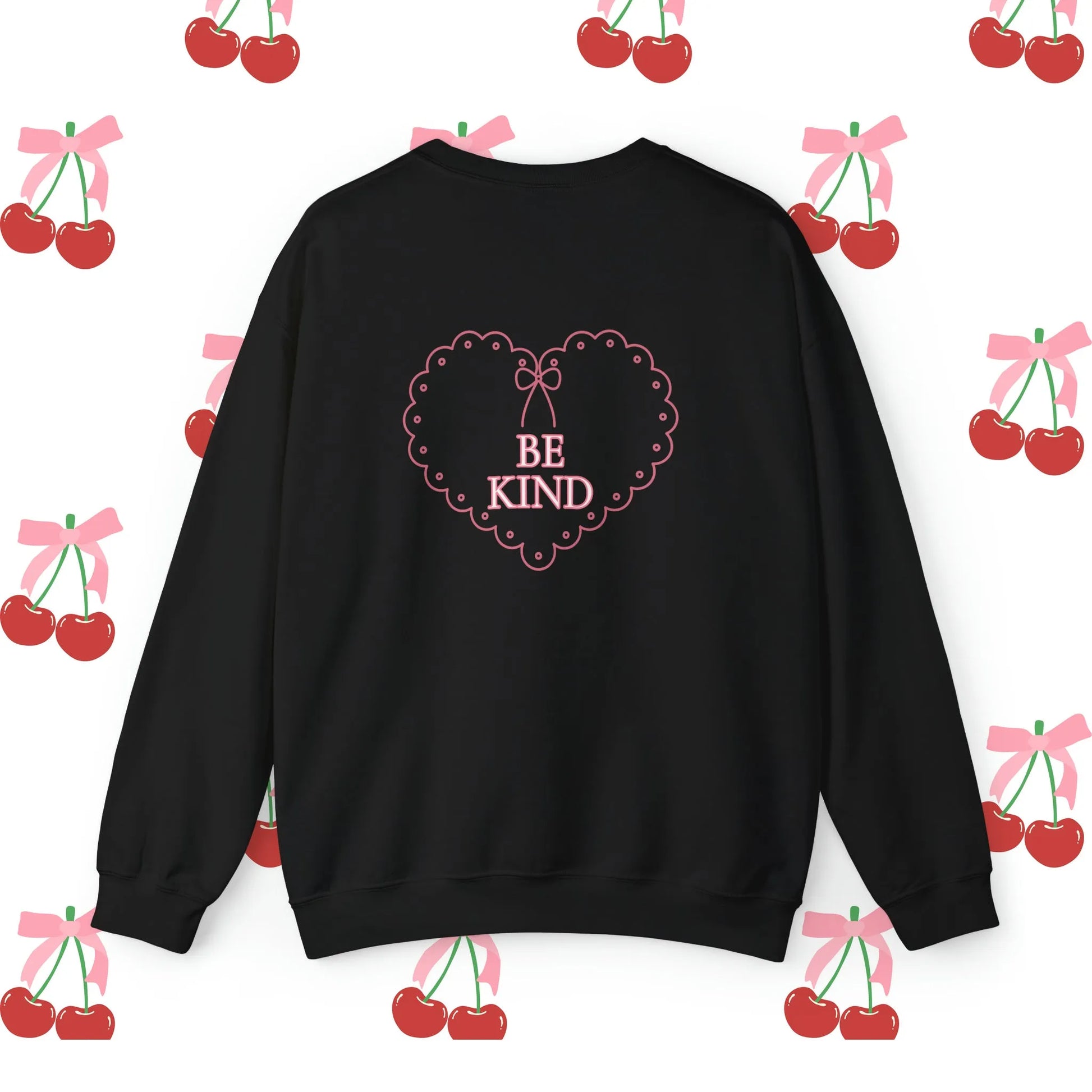 Be Kinds Coquette Crewneck Graphic Sweatshirt Black Back
