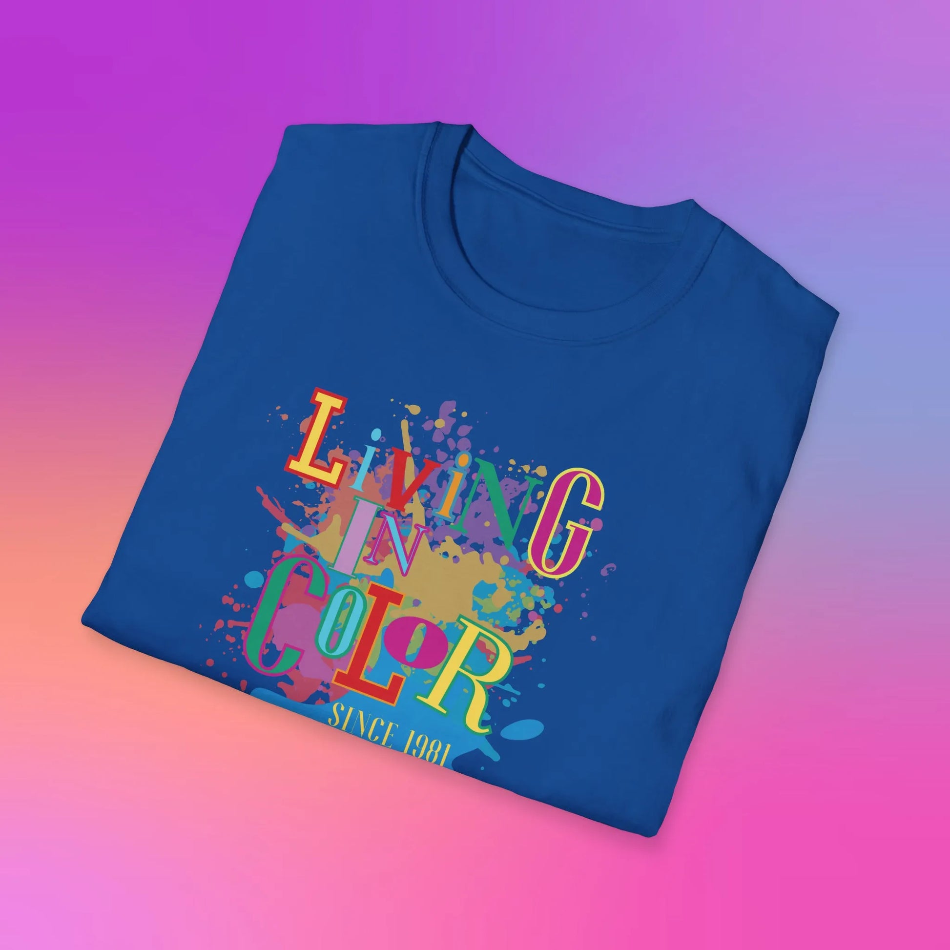 Living In Color Retro Throwback Shirt - Living In Color Since Custom Birth Year Retro Shirt - Retro In Living Color 90s Inspired Shirt - Personalize It Toledo