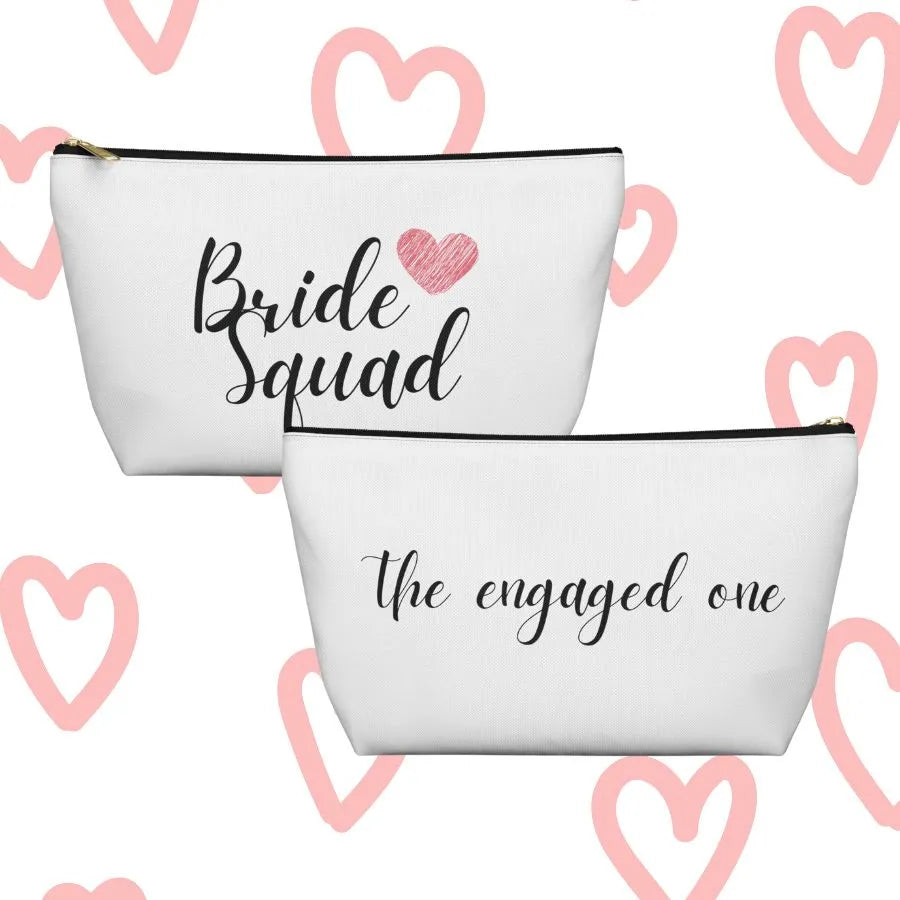 Bride Squad Bachelorette Party T-Bottom Pouches - Bachelorette Party Accessory Pouches - Custom Bachelorette Party Accessories