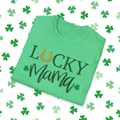 Lucky Mama St. Patrick's Day T-Shirt - Comfort & Charm - Lucky Mama Shirt Green Folded