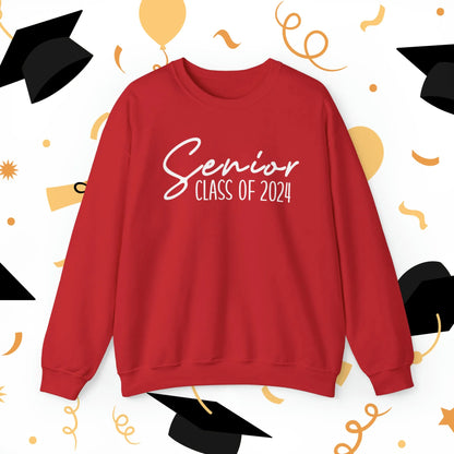 Senior Class of 2024 Crewneck Sweatshirt - Senior 2024 Sweatshirt Red