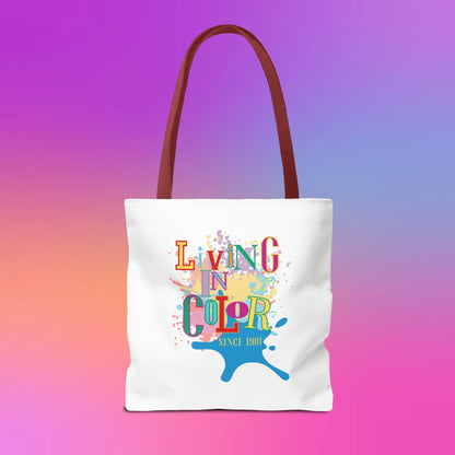 Living In Color 90s Throwback Tote Bag - Living In Color Since Custom Birth Year Retro Tote - Retro In Living Color 90s Inspired Tote Bag