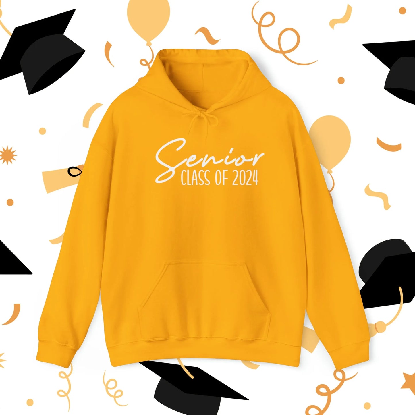 Senior Class of 2024 Unisex Heavy Blend Hooded Sweatshirt  Gold